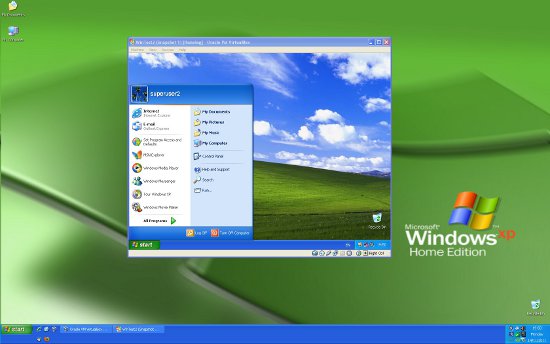 Windows XP running in a virtual machine